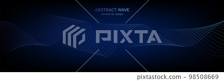 Abstract wave element for design. Digital frequency track equalizer. Stylized line art background. Colorful shiny wave with lines created using blend tool. Curved wavy line, smooth stripe. Vector. Abstract wave element for design. Digital frequency track equalizer. Stylized line art background. Colorful shiny wave with lines created using blend tool. Curved wavy line, smooth stripe. Vector. 98508669
