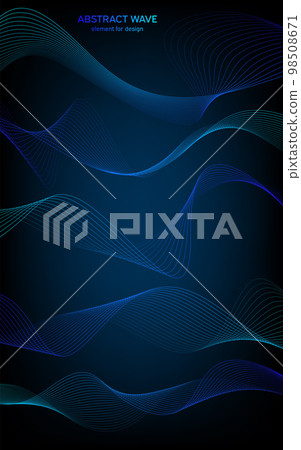 Abstract wave element for design. Digital frequency track equalizer. Stylized line art background. Colorful shiny wave with lines created using blend tool. Curved wavy line, smooth stripe. Vector. Abstract wave element for design. Digital frequency track equalizer. Stylized line art background. Colorful shiny wave with lines created using blend tool. Curved wavy line, smooth stripe. Vector. 98508671
