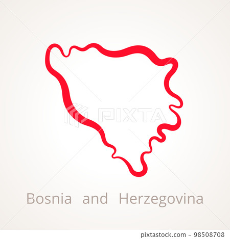 Bosnia and Herzegovina - Outline Map 98508708