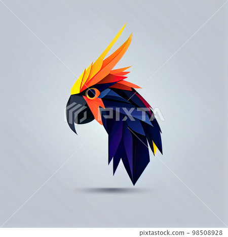 3D origami bird face, parrot 3D origami bird face, parrot 98508928