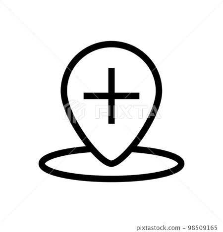 Find medical center icon line isolated on white background. Black flat thin icon on modern outline style. Linear symbol and editable stroke. Simple and pixel perfect stroke vector illustration 98509165