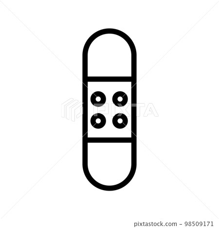Medical patch icon line isolated on white background. Black flat thin icon on modern outline style. Linear symbol and editable stroke. Simple and pixel perfect stroke vector illustration Medical patch icon line isolated on white background. Black flat thin icon on modern outline style. Linear symbol and editable stroke. Simple and pixel perfect stroke vector illustration 98509171