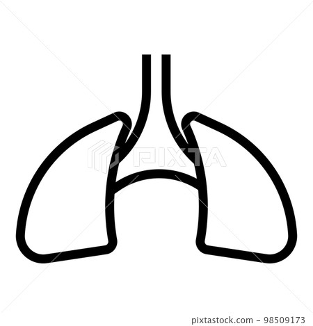 Human lungs icon line isolated on white background. Black flat thin icon on modern outline style. Linear symbol and editable stroke. Simple and pixel perfect stroke vector illustration Human lungs icon line isolated on white background. Black flat thin icon on modern outline style. Linear symbol and editable stroke. Simple and pixel perfect stroke vector illustration 98509173