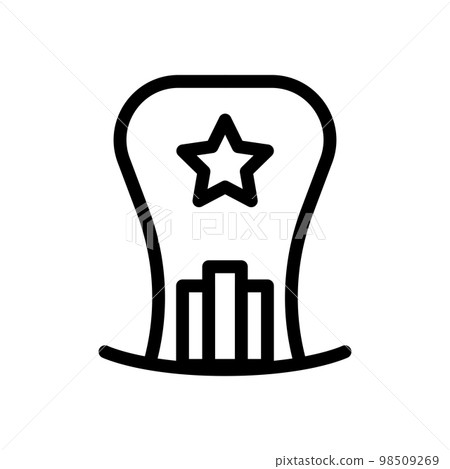 American hat icon line isolated on white background. Black flat thin icon on modern outline style. Linear symbol and editable stroke. Simple and pixel perfect stroke vector illustration 98509269