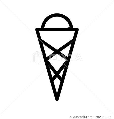 Ice cream icon line isolated on white background. Black flat thin icon on modern outline style. Linear symbol and editable stroke. Simple and pixel perfect stroke vector illustration 98509292