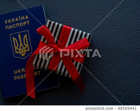 passport of Ukraine on the black background passport of Ukraine on the black background 98509441