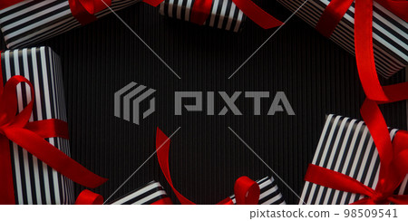 Gifts on the black background Gifts on the black background 98509541