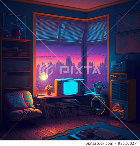 80s retro room