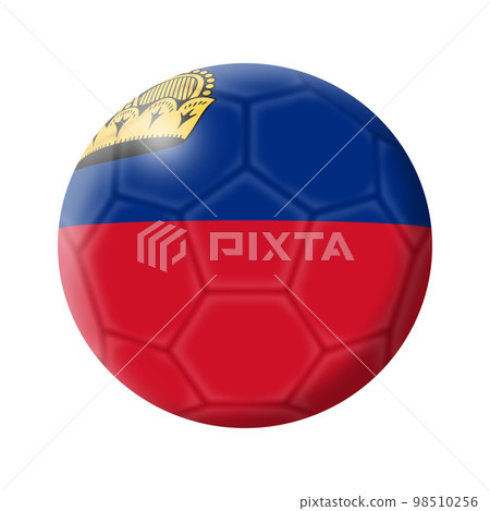 Leichtenstein soccer ball football 3d illustration with clipping path Leichtenstein soccer ball football 3d illustration with clipping path 98510256