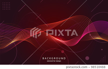 Abstract wave background. Element for design. Digital frequency track equalizer. Stylized line art. Curved wavy line smooth stripe Vector Abstract wave background. Element for design. Digital frequency track equalizer. Stylized line art. Curved wavy line smooth stripe Vector 98510488