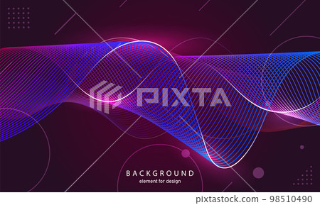Abstract wave background. Element for design. Digital frequency track equalizer. Stylized line art. Curved wavy line smooth stripe Vector Abstract wave background. Element for design. Digital frequency track equalizer. Stylized line art. Curved wavy line smooth stripe Vector 98510490