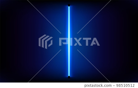 Abstract neon background. Lights line, luminous rays, neon magic sword. Motion shine blue. 98510512