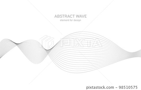 Abstract wave element for design. Digital frequency track equalizer. Stylized line art background. Vector illustration. Wave with lines created using blend tool. Curved wavy line, smooth stripe. Abstract wave element for design. Digital frequency track equalizer. Stylized line art background. Vector illustration. Wave with lines created using blend tool. Curved wavy line, smooth stripe. 98510575