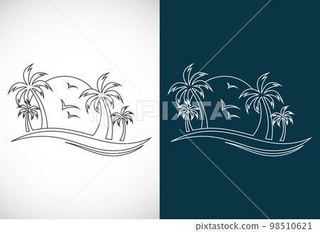 6 Monokine Beach Stock Vectors and Vector Art