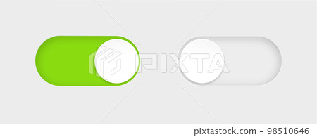 On and Off toggle switch buttons. Material design switch buttons set. Vector 98510646