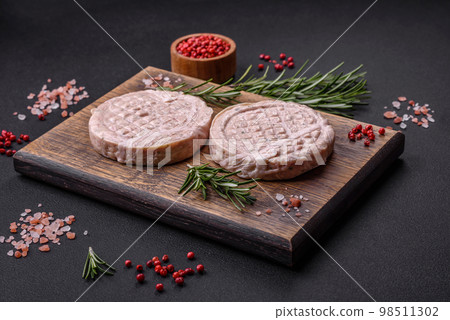 Raw meat balls with spices and herbs or crepinette Raw meat balls with spices and herbs or crepinette 98511302