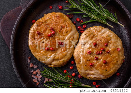 Grilled meatballs with spices and herbs or crepinette 98511532