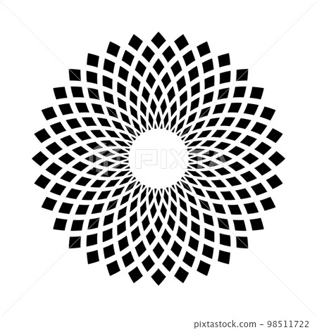 Abstract Decorative Geometric Radial Circle Pattern. 98511722