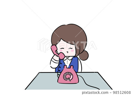 A woman who answers the phone with a smile Receptionist Clerk Uniform illustration Customer support A woman who answers the phone with a smile Receptionist Clerk Uniform illustration Customer support 98512608