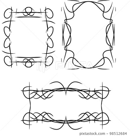 A set of hand-drawn frames on a white background A set of hand-drawn frames on a white background 98512684