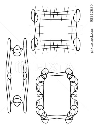 A set of hand-drawn frames on a white background A set of hand-drawn frames on a white background 98512689