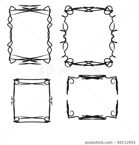 Drawn frames with ornaments. Drawn frames with ornaments. 98512691