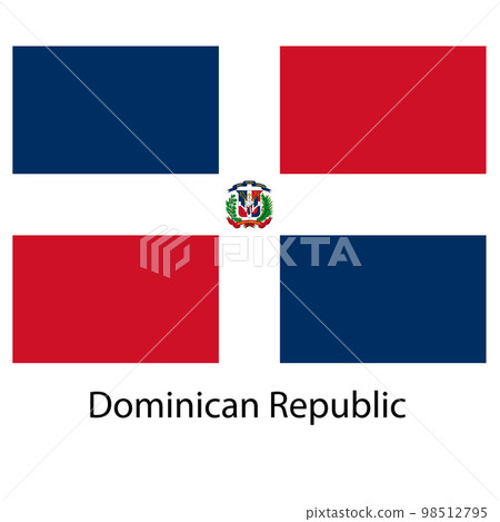 Flag of the country Dominican Republic on white background. Exact colors Flag of the country Dominican Republic on white background. Exact colors 98512795