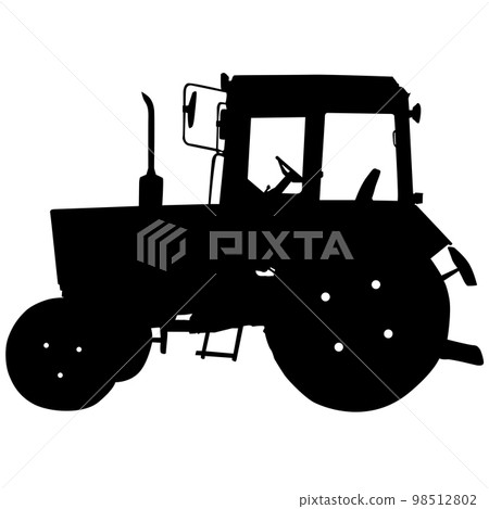 Silhouette of a heavy loaders with a ladle. on a white background 98512802