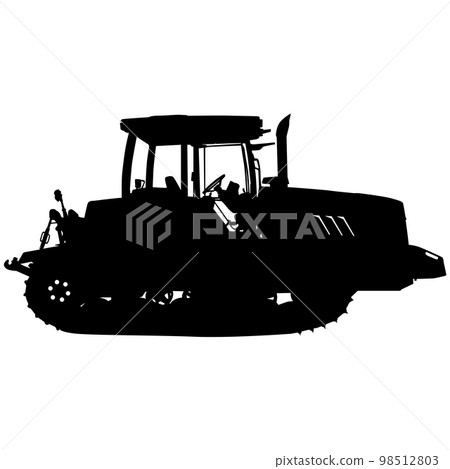 Silhouette of a heavy loaders with a ladle. Vector illustration. Silhouette of a heavy loaders with a ladle. Vector illustration. 98512803