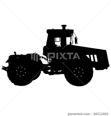 Silhouette of a heavy loaders with a ladle. on a white background Silhouette of a heavy loaders with a ladle. on a white background 98512805