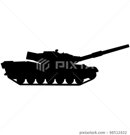 Military tank silhouette design on a white background 98512832