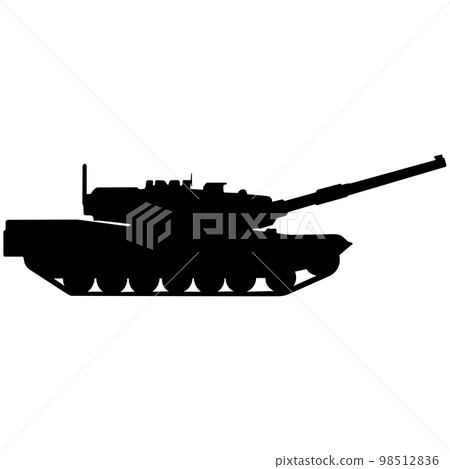 Military tank silhouette design on a white background 98512836