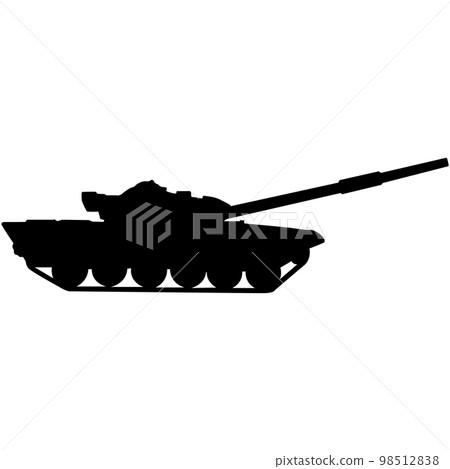 Military tank silhouette design on a white background 98512838