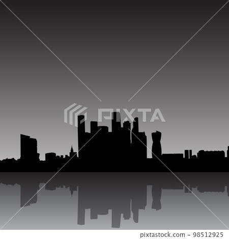 Moscow city silhouette skyline skyscrapers moscow city Moscow city silhouette skyline skyscrapers moscow city 98512925