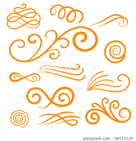Orange Swirls Swash Logo Ornament Designs Orange Swirls Swash Logo Ornament Designs 98513129