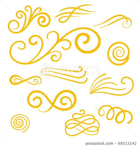 Yellow Swirls Swash Logo Ornament Designs Yellow Swirls Swash Logo Ornament Designs 98513142
