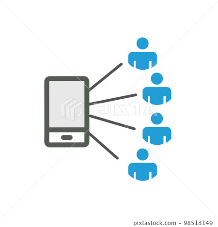 Icon Depicting Infected People Using Contact Tracing to Contain the Spread of the CoronaVirus. Contact Tracing Covid-19 concept. 98513149