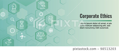 Business and Corporate Ethics Showing Company Values Icon Set- Web Header Banner Business and Corporate Ethics Showing Company Values Icon Set- Web Header Banner 98513203