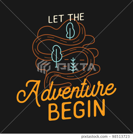 illustration with curvy roads and text on black background 98513723