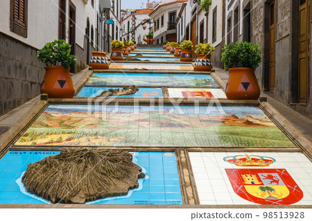 famous Paseo de Canarias street on Firgas, Gran Canaria, Canary Islands, Spain 98513928