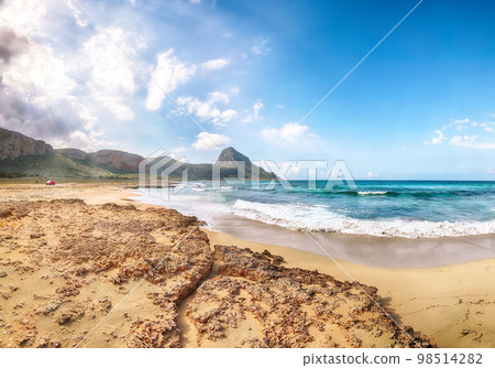 Outstanding seascape of Isolidda Beach near San Vito cape. Outstanding seascape of Isolidda Beach near San Vito cape. 98514282