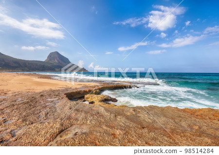 Picturesque seascape of Isolidda Beach near San Vito cape. 98514284