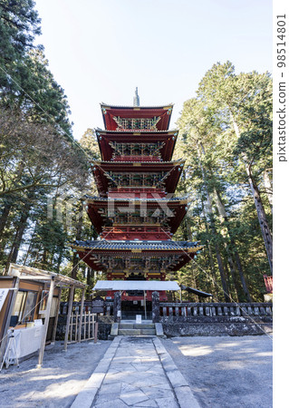 冬季的日光東照宮五層寶塔,栃木縣日光市 冬季的日光東照宮五層寶塔,栃木縣日光市 98514801
