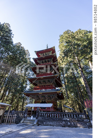 冬季的日光東照宮五層寶塔,栃木縣日光市 冬季的日光東照宮五層寶塔,栃木縣日光市 98514802