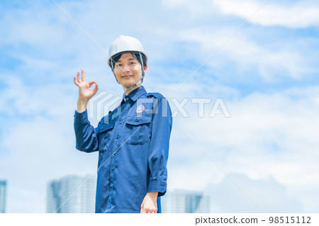 A security guard who protects the building 98515112
