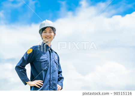 A young guard man doing port security A young guard man doing port security 98515116