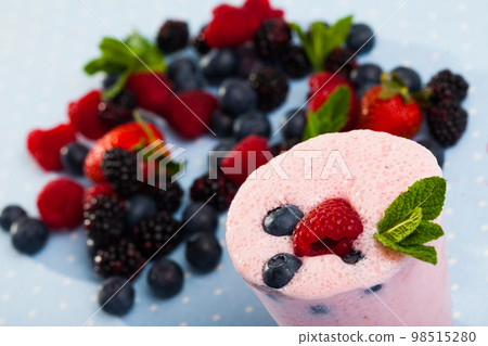 Raspberry smoothie with fresh berries Raspberry smoothie with fresh berries 98515280