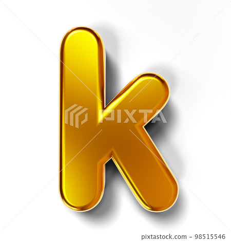 gold lowercase alphabet 3d letters - Stock Illustration [98515546] - PIXTA