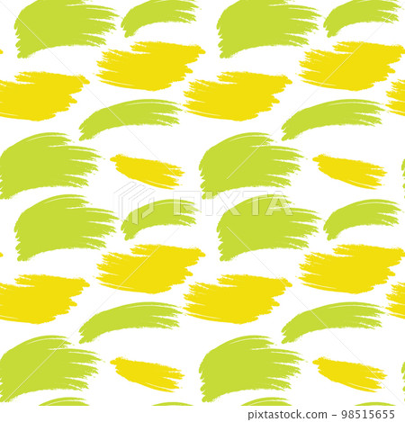 Endless pattern of Bright colorful brush strokes in trendy spring greens and yellows. Background Endless pattern of Bright colorful brush strokes in trendy spring greens and yellows. Background 98515655