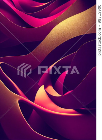 Gold and magenta wavy shapes abstract background. Decorative vertical illustration with metalic texture. Shiny material Gold and magenta wavy shapes pattern. Gold and magenta wavy shapes abstract background. Decorative vertical illustration with metalic texture. Shiny material Gold and magenta wavy shapes pattern. 98515900